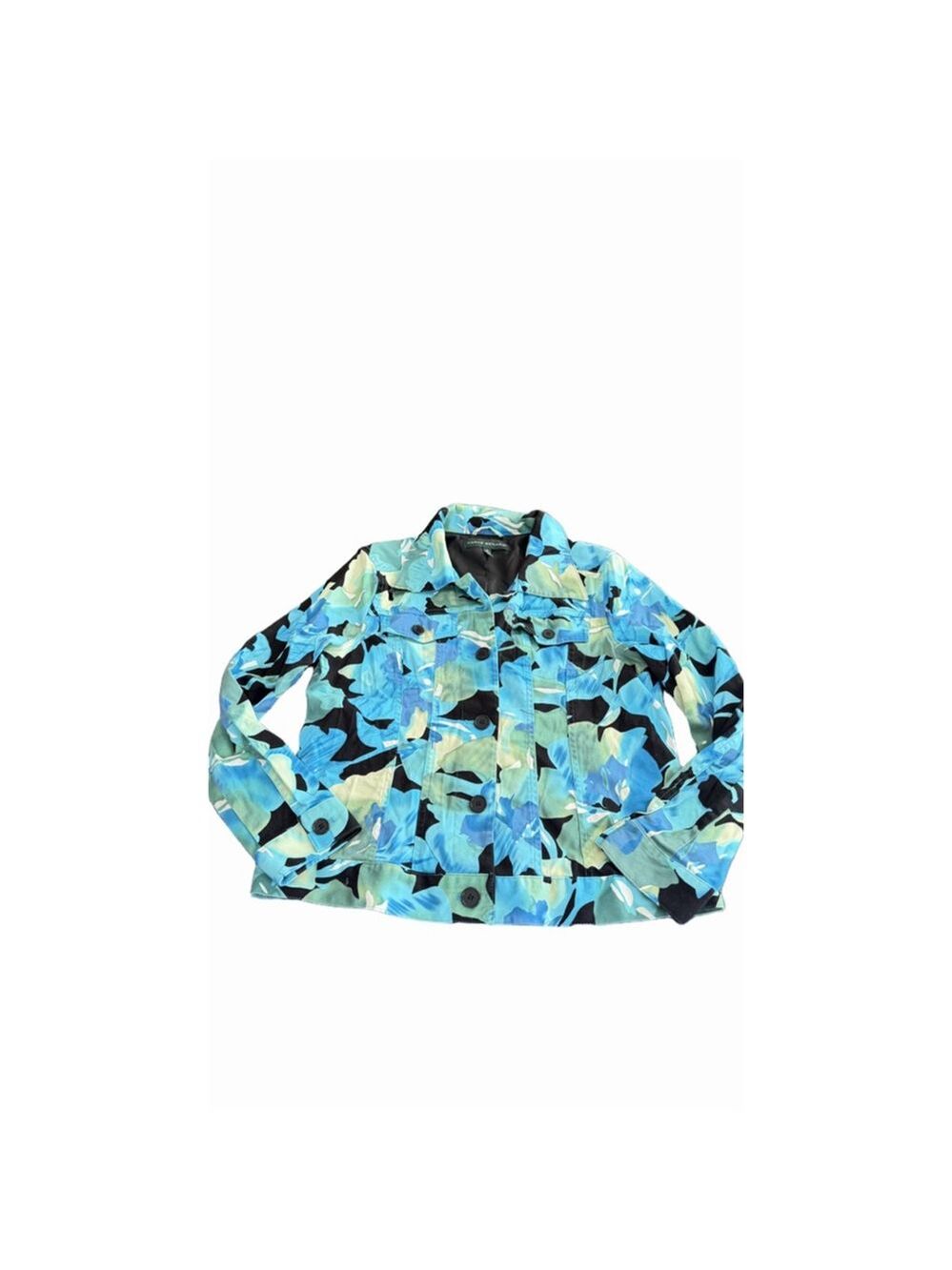 Harve Benard Vibrant Harve Benard Blue Floral Button-Up Jacket - Size M